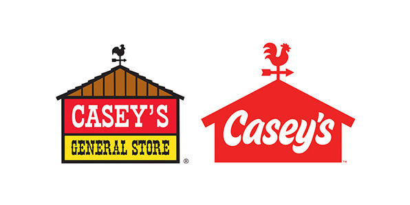 Side-by-side Casey's logos