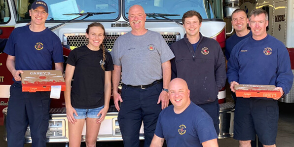 Fire department with Casey's pizza