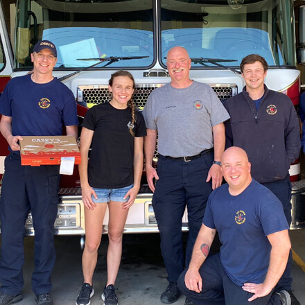 Fire department with Casey's pizza